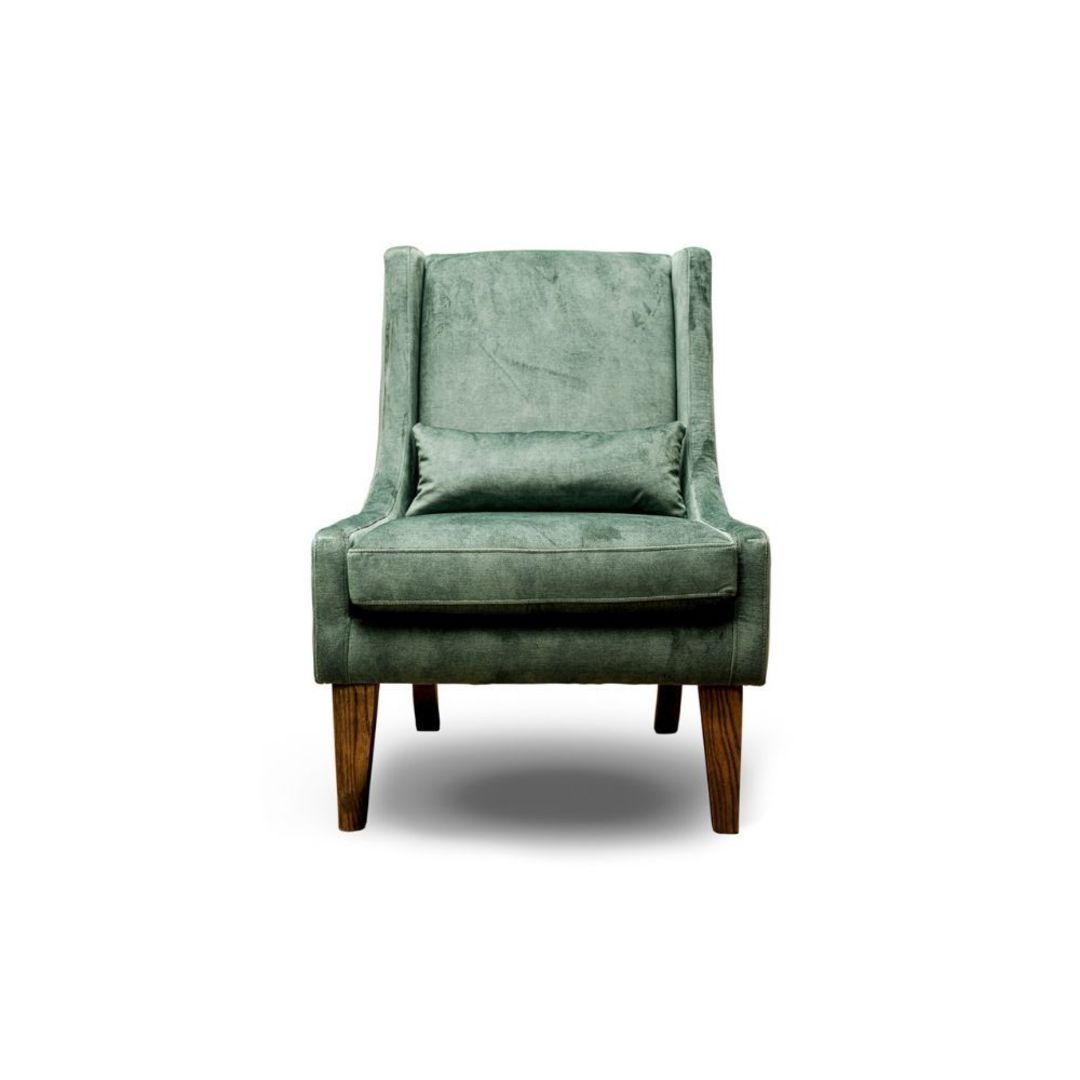 Bella Wing Chair Green Velvet image 0